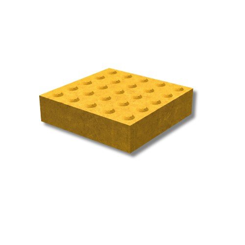 Placa podotátil de alerta 20 x 20 cm, 6 cm de espessura, pintada de amarelo