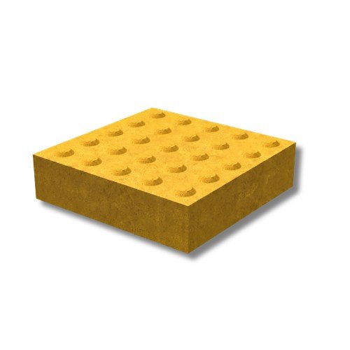 Placa podotátil de alerta 25 x 25 cm, 6 cm de espessura, pintada de amarelo