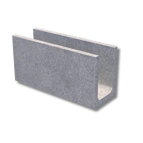 Canaleta de concreto, largura 14 cm