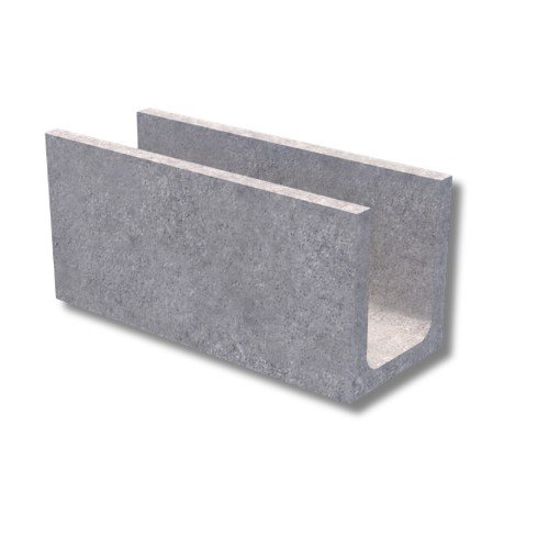 Canaleta de concreto, largura 19 cm