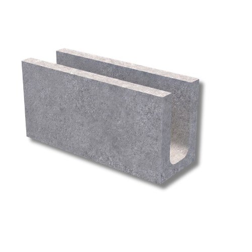 Canaleta de concreto, largura 9 cm