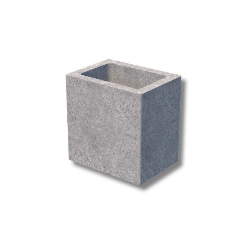 Meio bloco de concreto, largura 14 cm