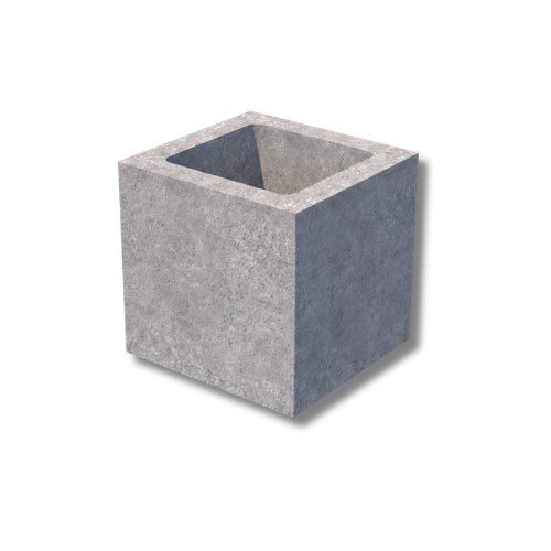 Meio bloco de concreto, largura 19 cm